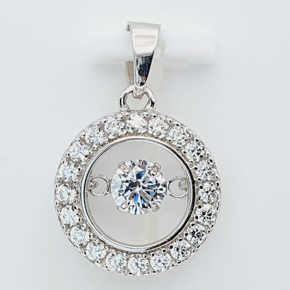 "#925 Sterling Silver Cubic Zircon Pendant for Women/Girls, US925P1124 - Picture 7 of 10